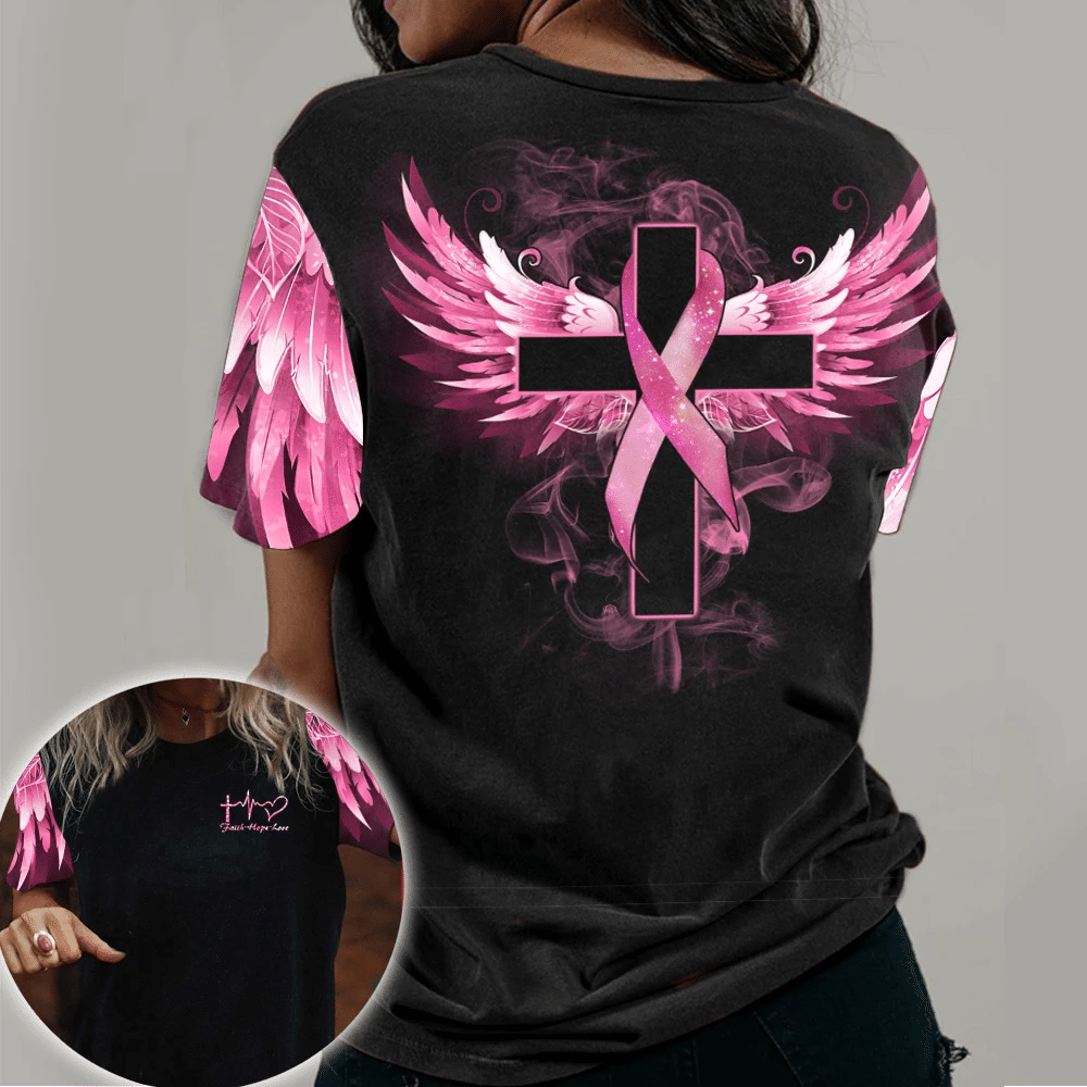 Faith Hope Love - Breast Cancer Awareness All Over T-shirt and Hoodie 0822