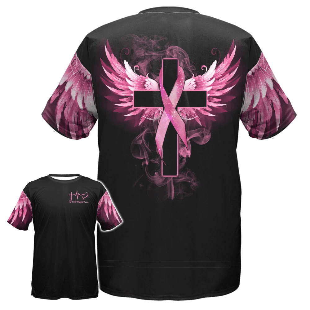 Faith Hope Love - Breast Cancer Awareness All Over T-shirt and Hoodie 0822