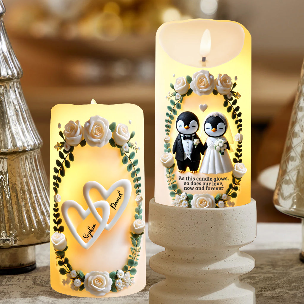 As This Candle Glows, So Does Our Love, Now And Forever - Personalized Couple Flameless Candle