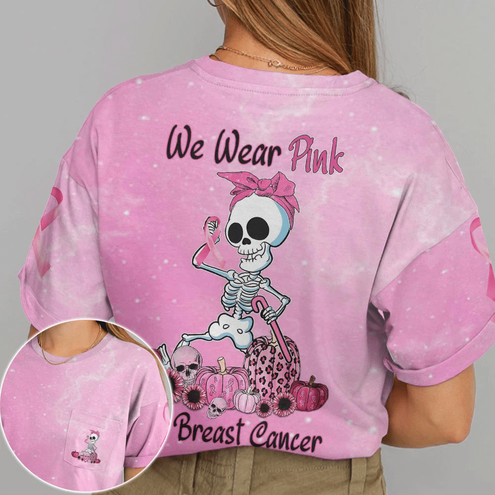 Wir tragen Pink zur Sensibilisierung für Brustkrebs – T-Shirt und Hoodie mit Allover-Motiv zur Sensibilisierung für Brustkrebs 0822