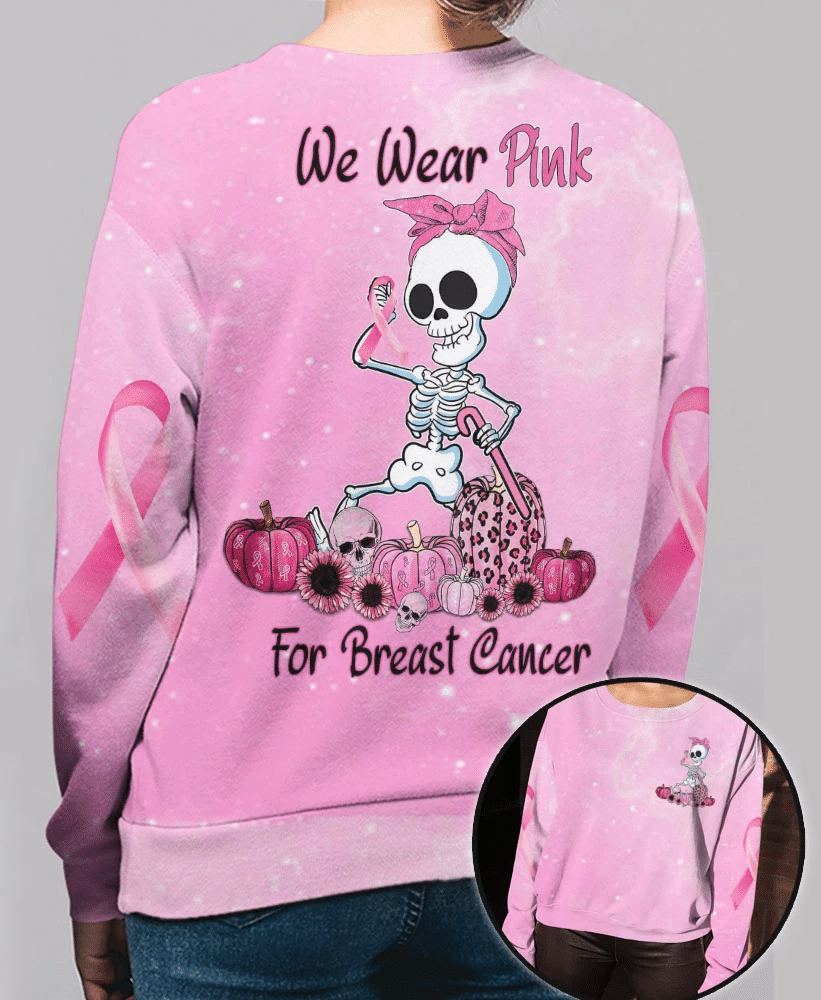 Wir tragen Pink zur Sensibilisierung für Brustkrebs – T-Shirt und Hoodie mit Allover-Motiv zur Sensibilisierung für Brustkrebs 0822