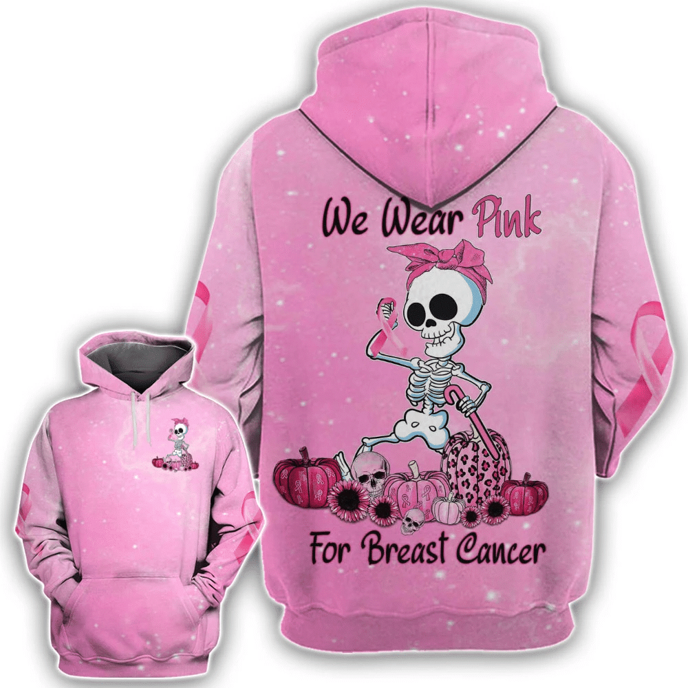 Wir tragen Pink zur Sensibilisierung für Brustkrebs – T-Shirt und Hoodie mit Allover-Motiv zur Sensibilisierung für Brustkrebs 0822