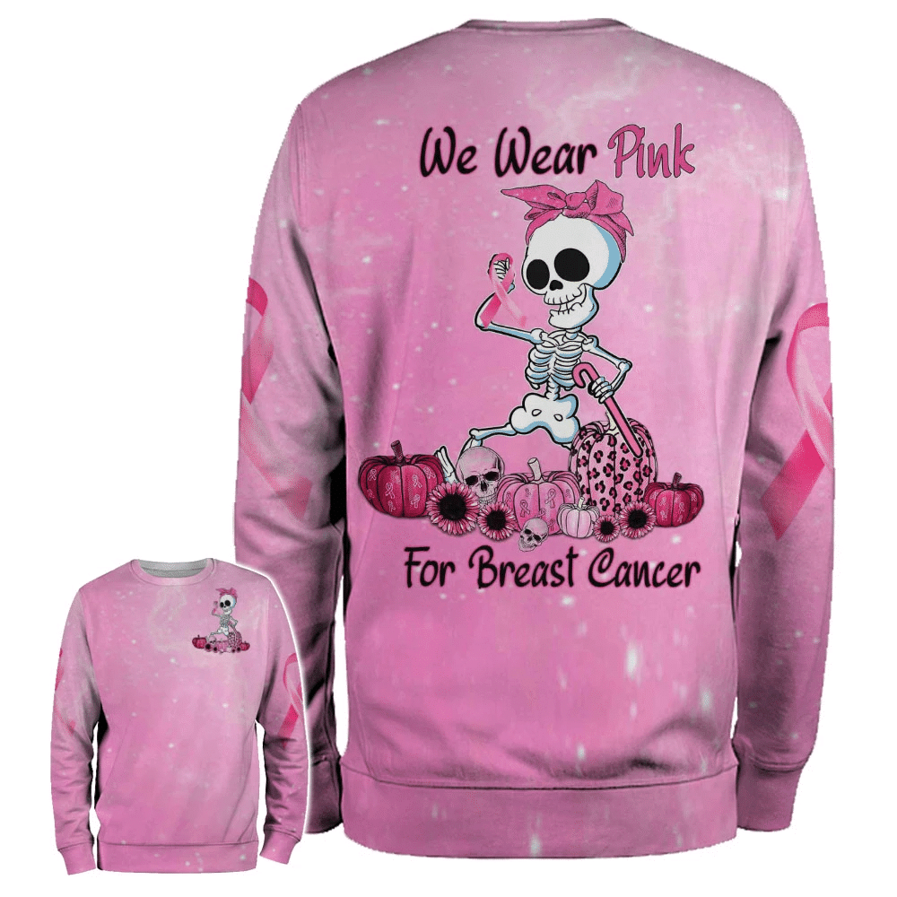 Wir tragen Pink zur Sensibilisierung für Brustkrebs – T-Shirt und Hoodie mit Allover-Motiv zur Sensibilisierung für Brustkrebs 0822