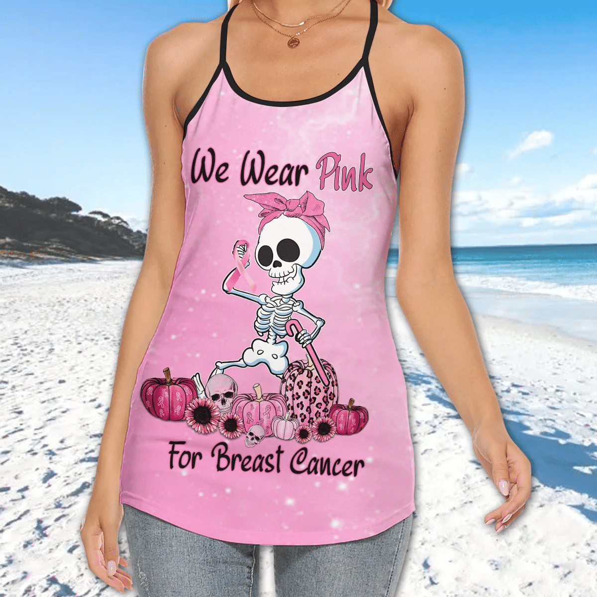 Wir tragen Pink zur Sensibilisierung für Brustkrebs – T-Shirt und Hoodie mit Allover-Motiv zur Sensibilisierung für Brustkrebs 0822