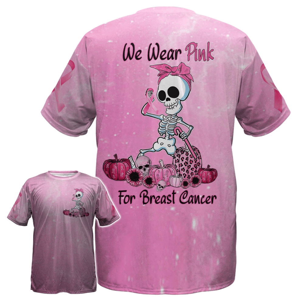 Wir tragen Pink zur Sensibilisierung für Brustkrebs – T-Shirt und Hoodie mit Allover-Motiv zur Sensibilisierung für Brustkrebs 0822