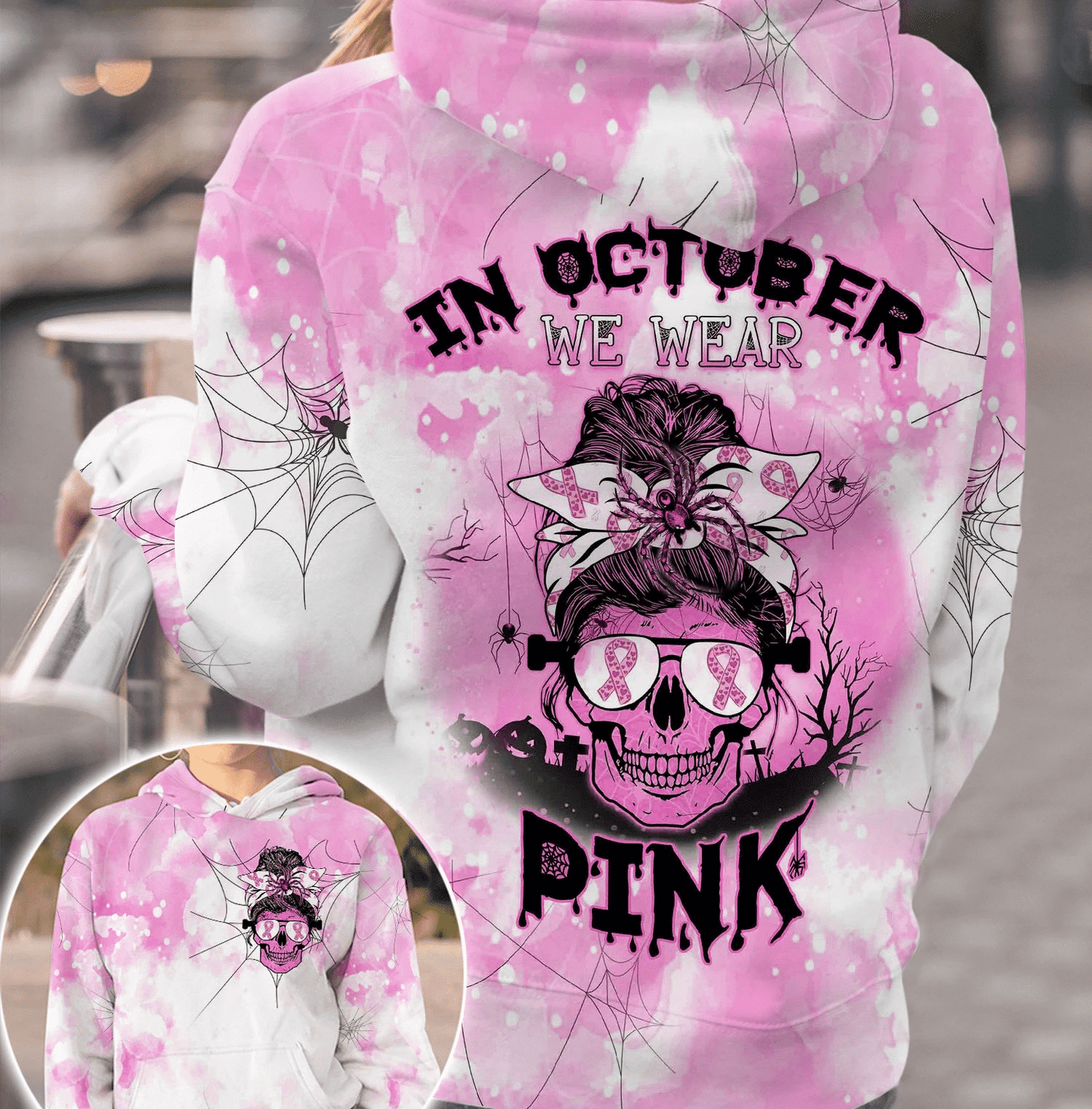 En octobre, on porte du rose - T-shirt et sweat à capuche pour la sensibilisation au cancer du sein 0822