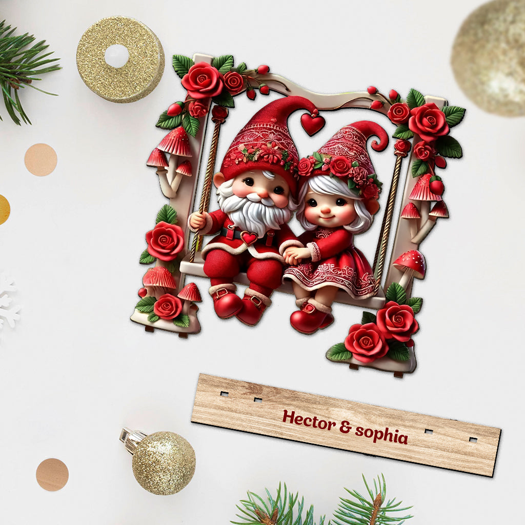 Lovely Gnome Couple - Personalized Couple 1 Layered Big Freestanding