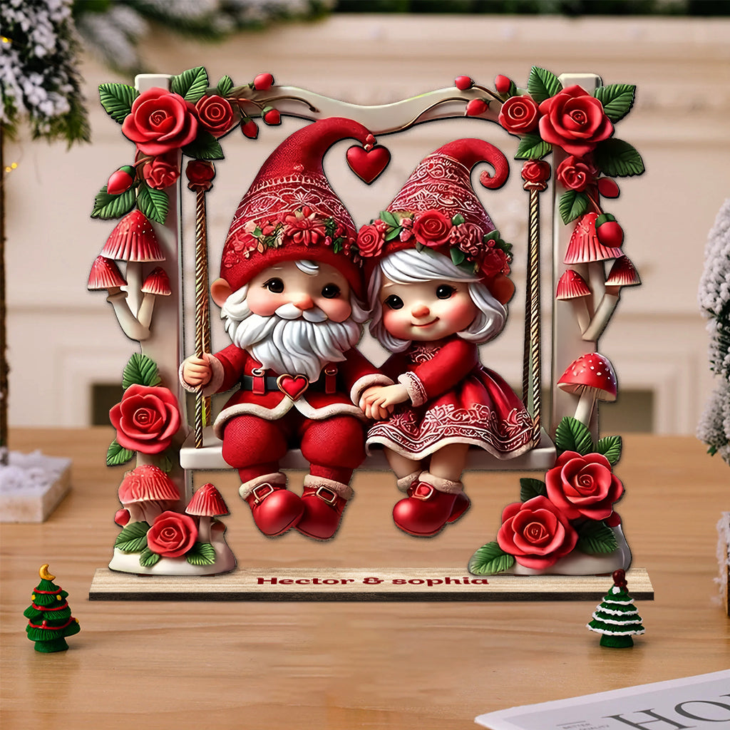 Lovely Gnome Couple - Personalized Couple 1 Layered Big Freestanding