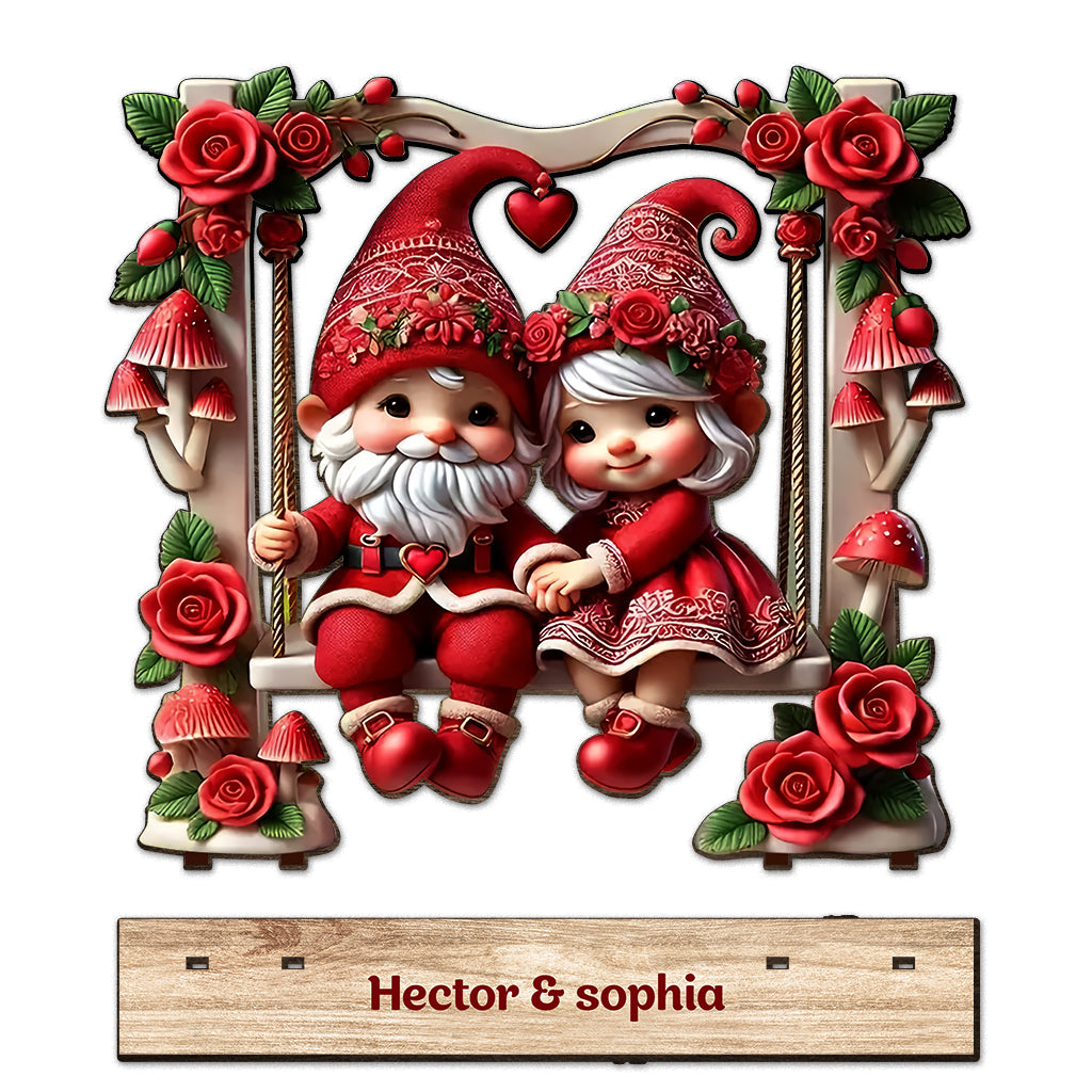 Lovely Gnome Couple - Personalized Couple 1 Layered Big Freestanding