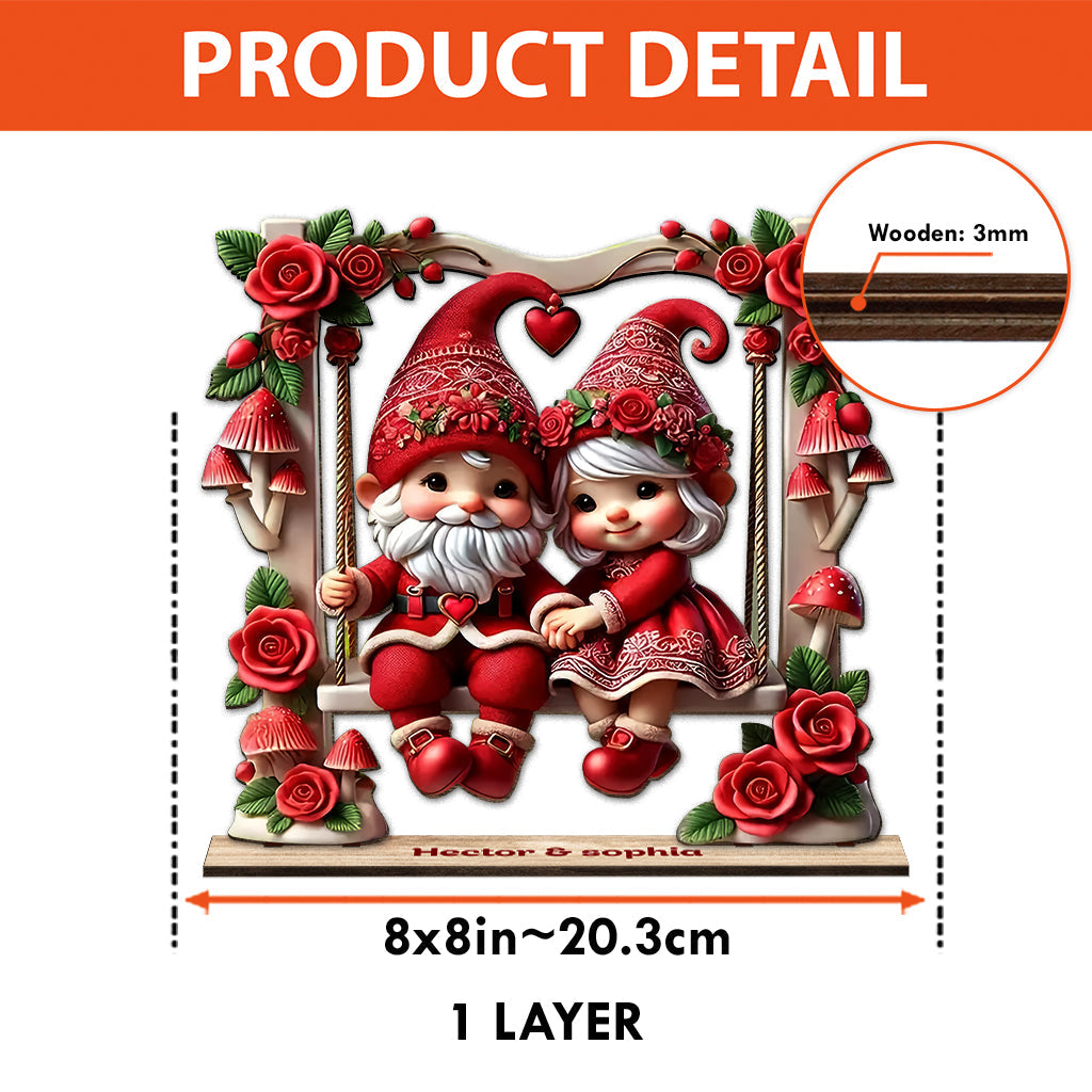Lovely Gnome Couple - Personalized Couple 1 Layered Big Freestanding