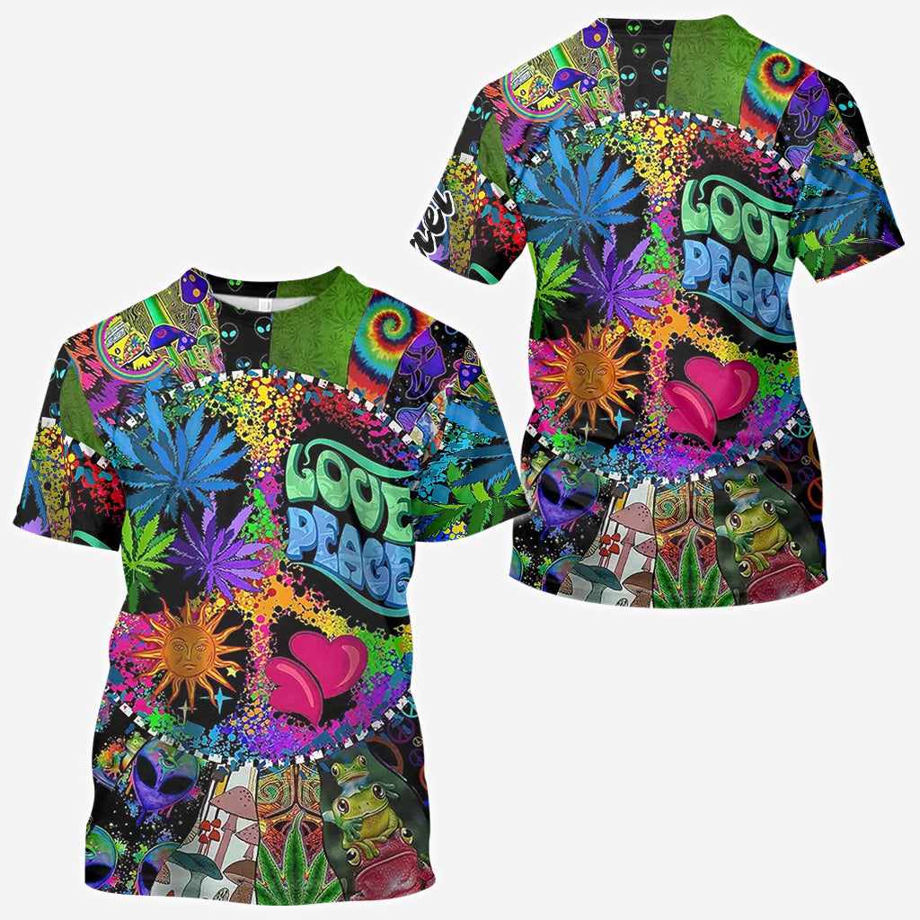 Love Peace - Personalized Hippie All Over Shirt