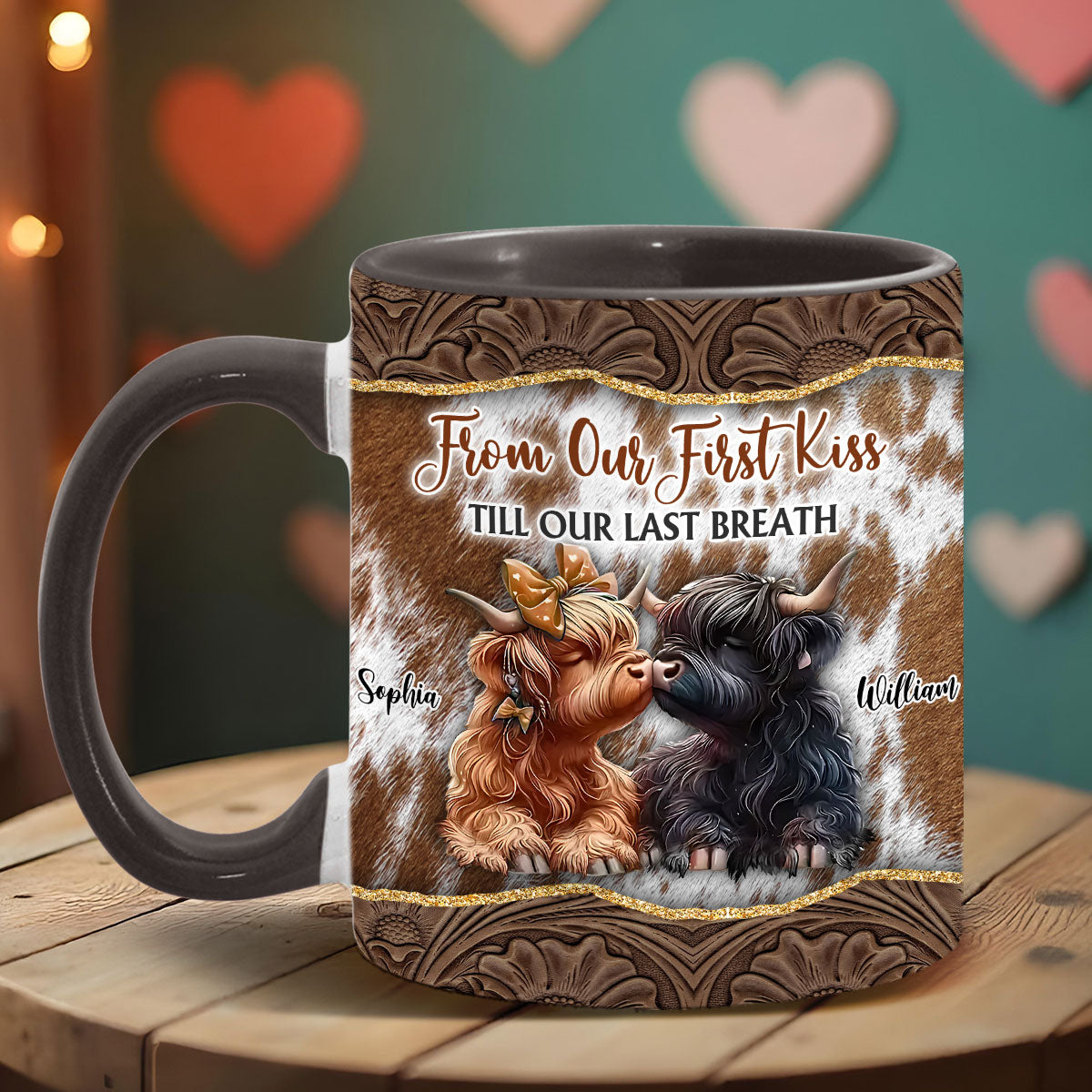 Von unserem ersten Kuss bis zu unserem letzten Atemzug – personalisierte Tasse