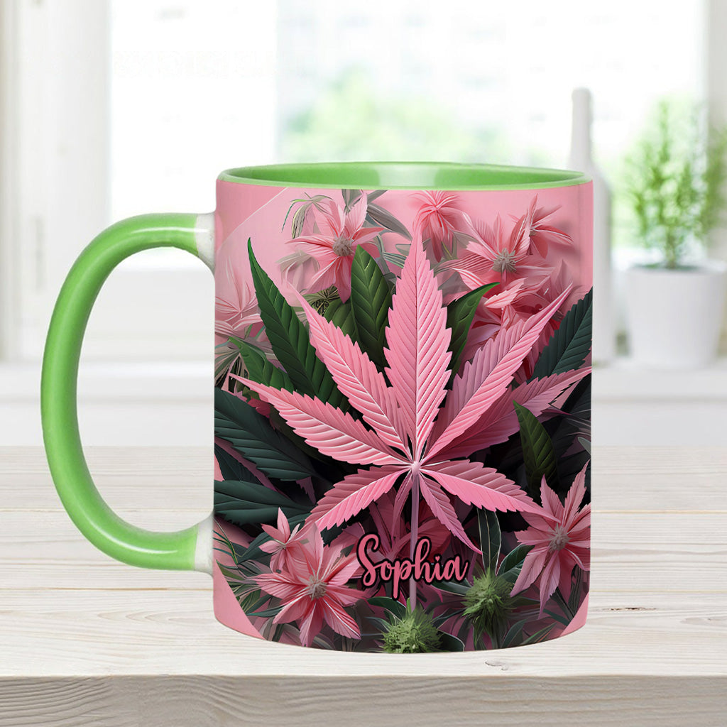 Pink Stoner Chick – Personalisierter Weed-Akzentbecher