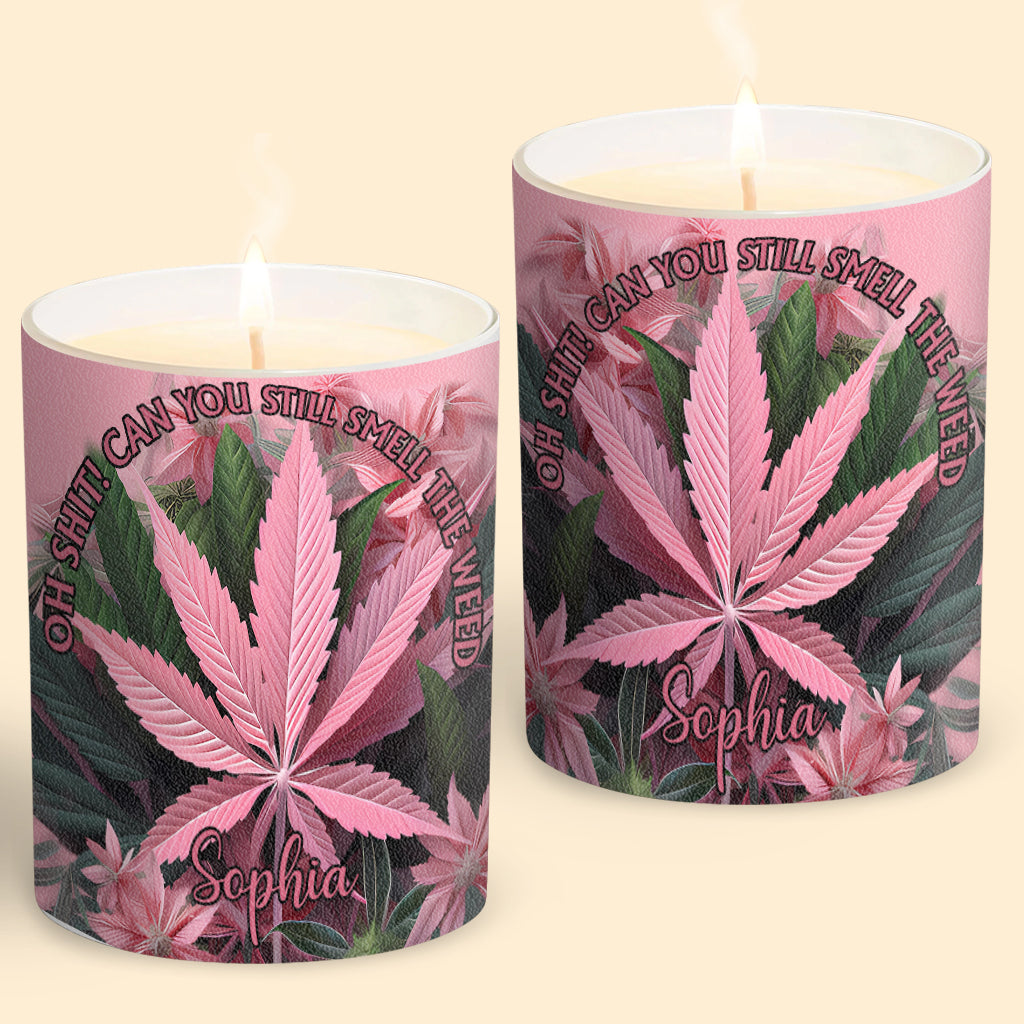 Pink In My Area - Personalized Weed Candle With Wooden Lid