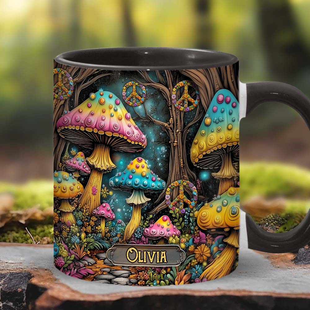 Magic Mushroom - Personalized Hippie Accent Mug