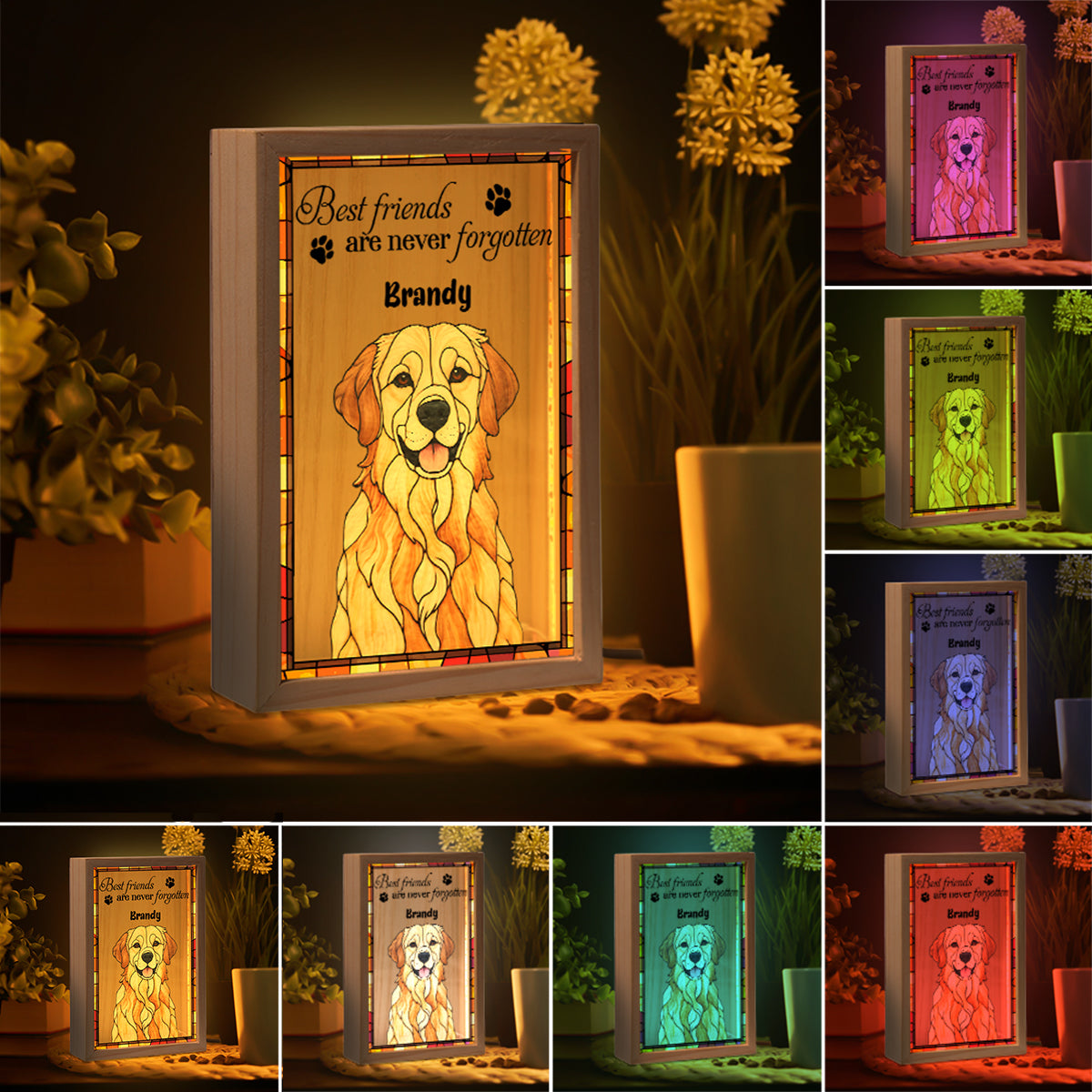 Les meilleurs amis ne sont jamais oubliés - Cadre photo lumineux personnalisé pour chien