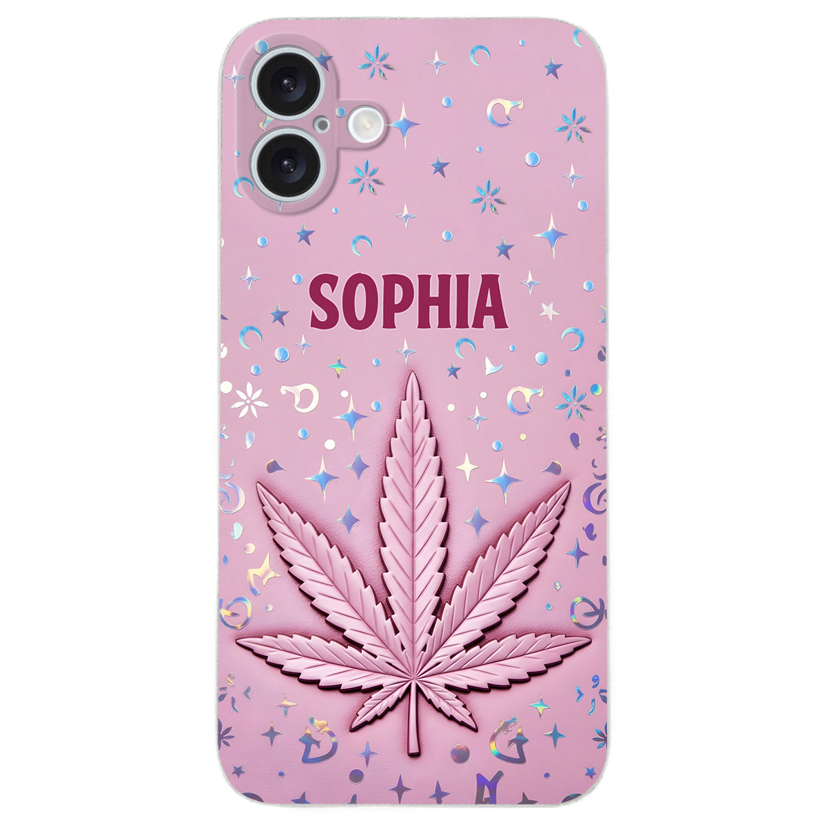 Stoner Chick – Personalisierte Handyhülle aus Leder mit Weed-Motiv