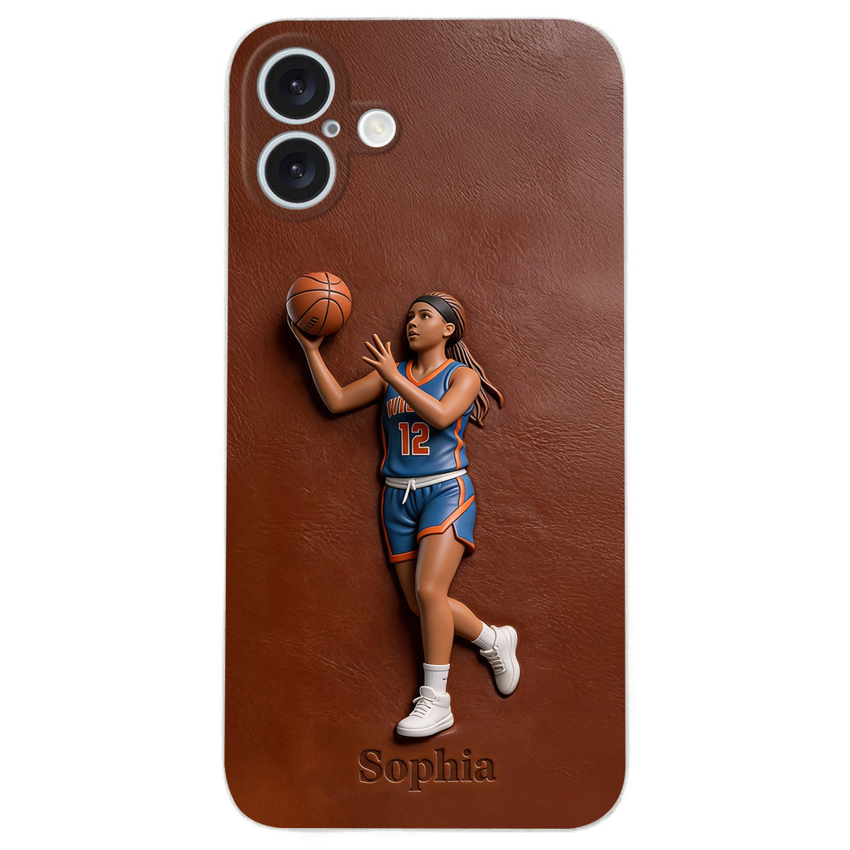 Liebe zum Basketball – Personalisierte Basketball-Handyhülle aus Leder