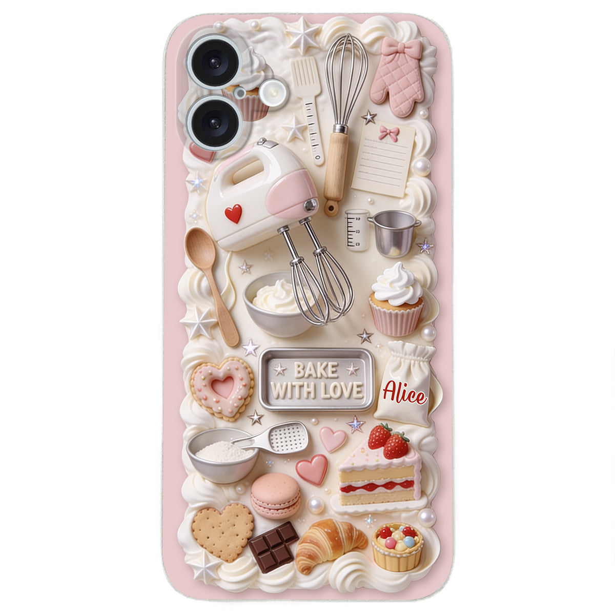 Bake With Love - Personalized Baking 3D Embossed Leather Phone Case