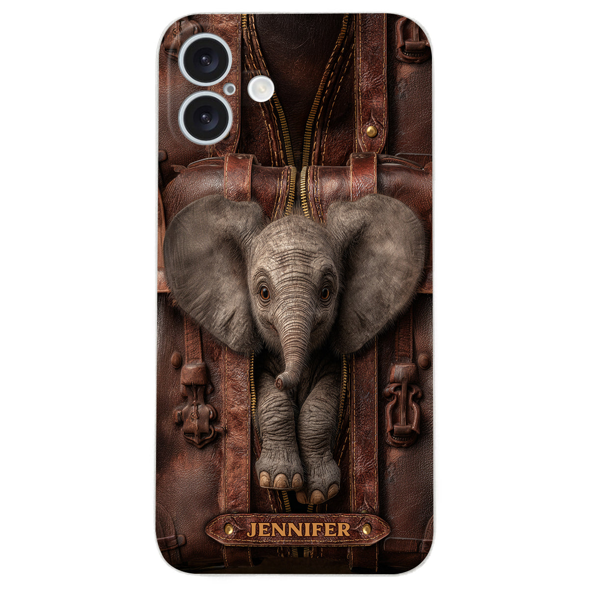 Juste une fille qui aime les éléphants - Étui de téléphone personnalisé en cuir avec motif éléphant
