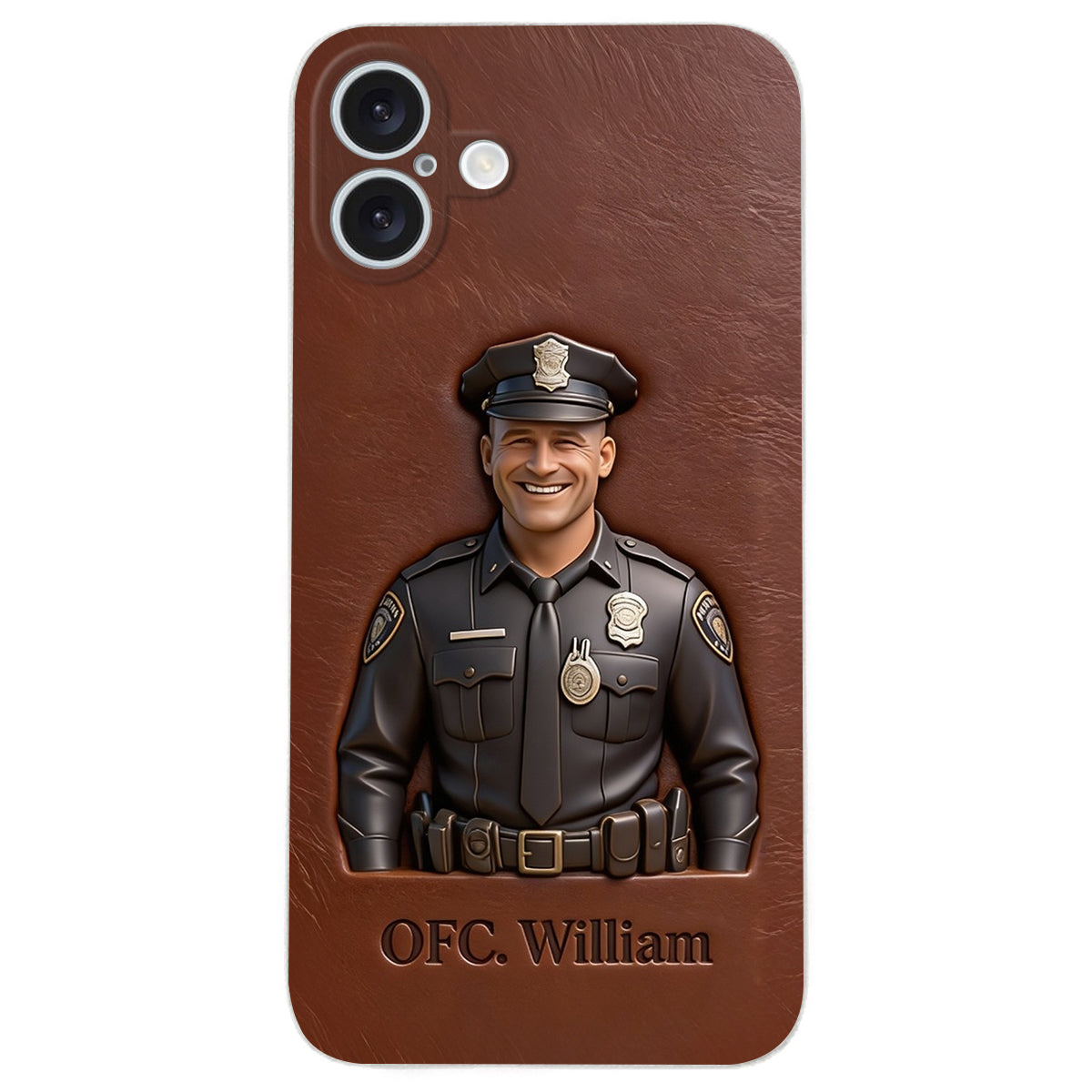 Police Gifts - Personalized Police Officer Leather Phone Case
