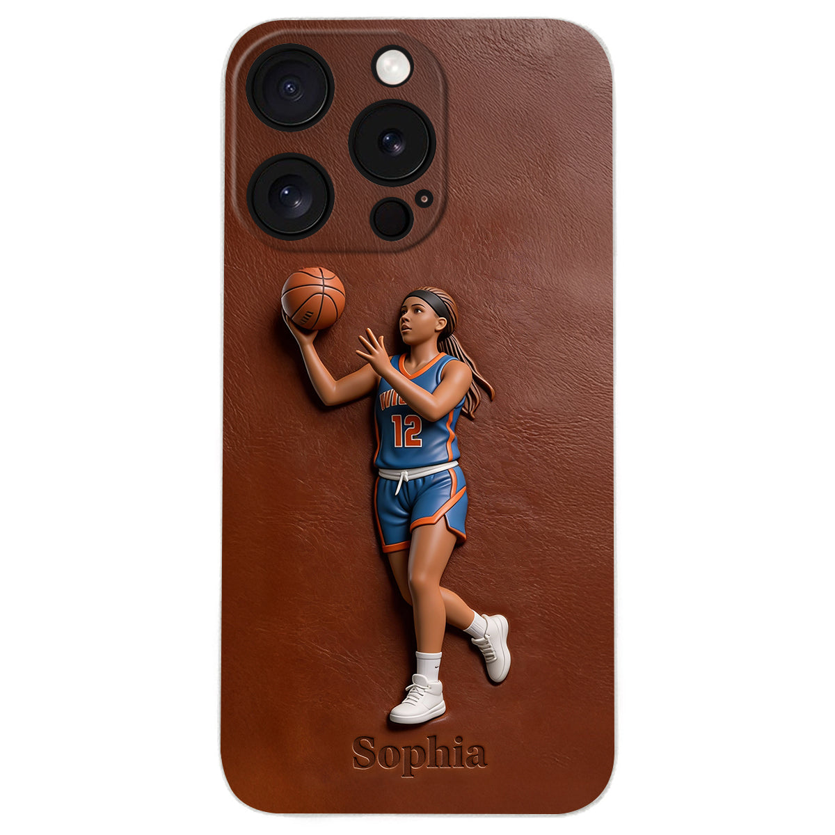 Liebe zum Basketball – Personalisierte Basketball-Handyhülle aus Leder