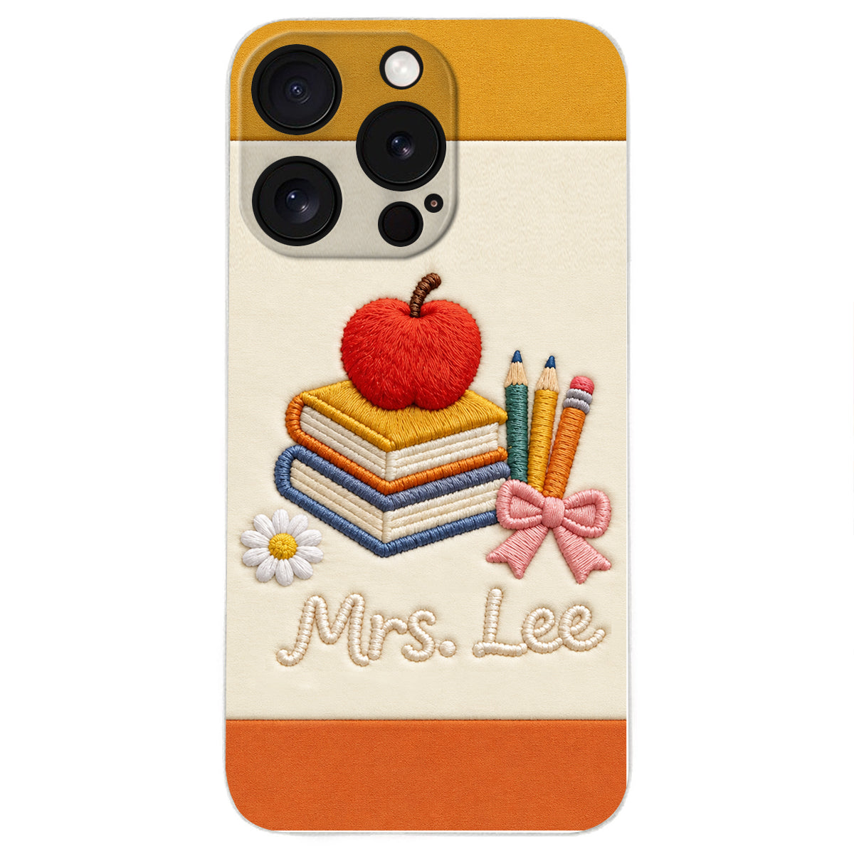 Teacher Gifts - Personalized Teacher 3D Embossed Leather Phone Case