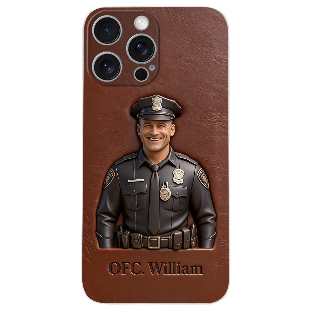 Police Gifts - Personalized Police Officer Leather Phone Case