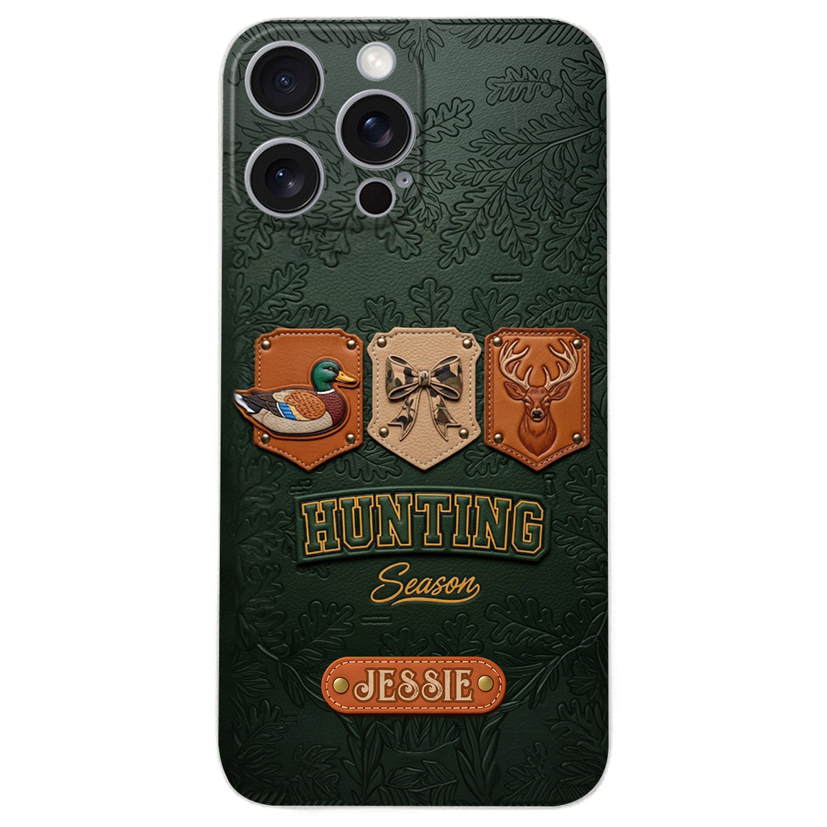 Saison de la chasse - Étui de téléphone en cuir personnalisé sur le thème de la chasse
