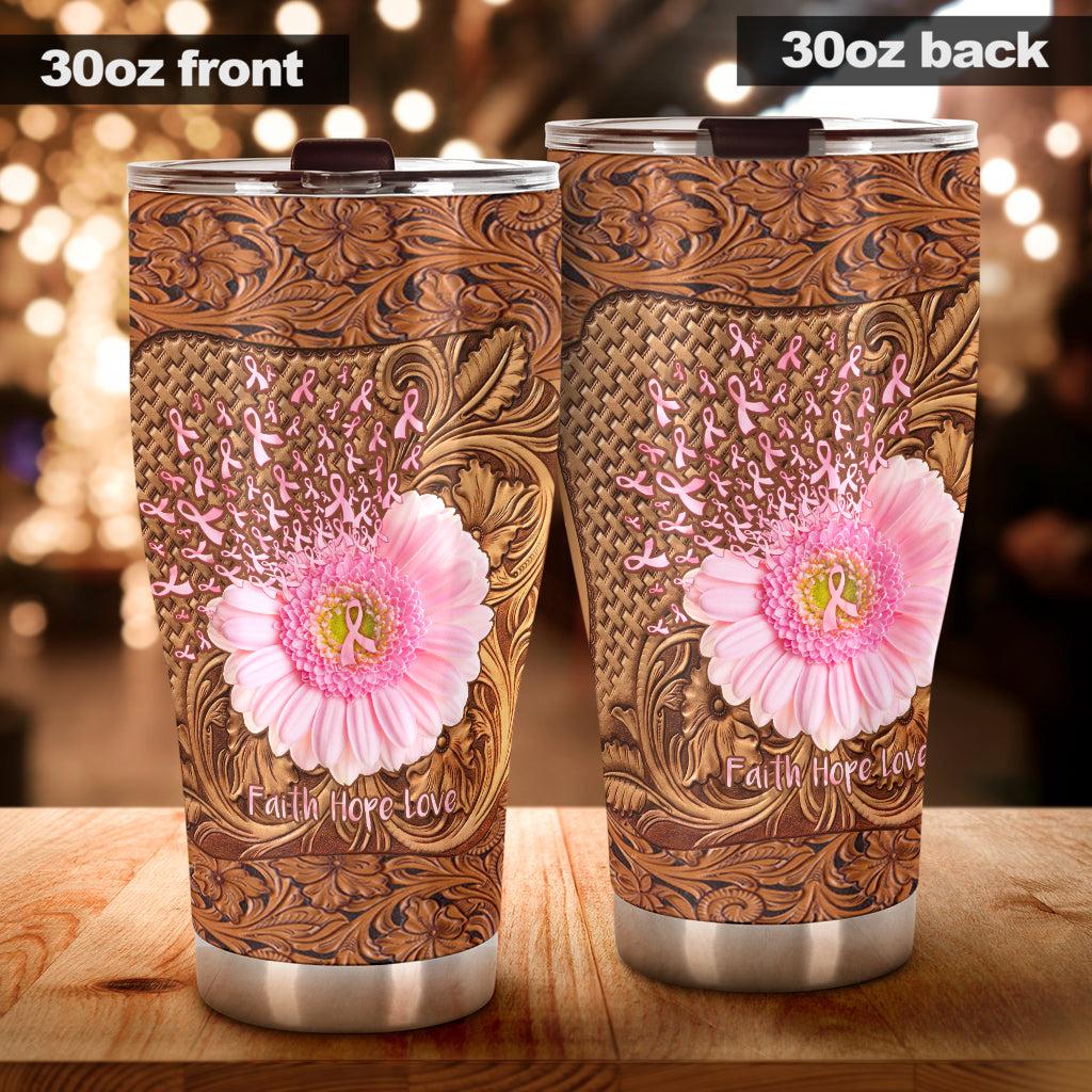 Gobelet de sensibilisation au cancer du sein « Foi, Espoir, Amour » 0622