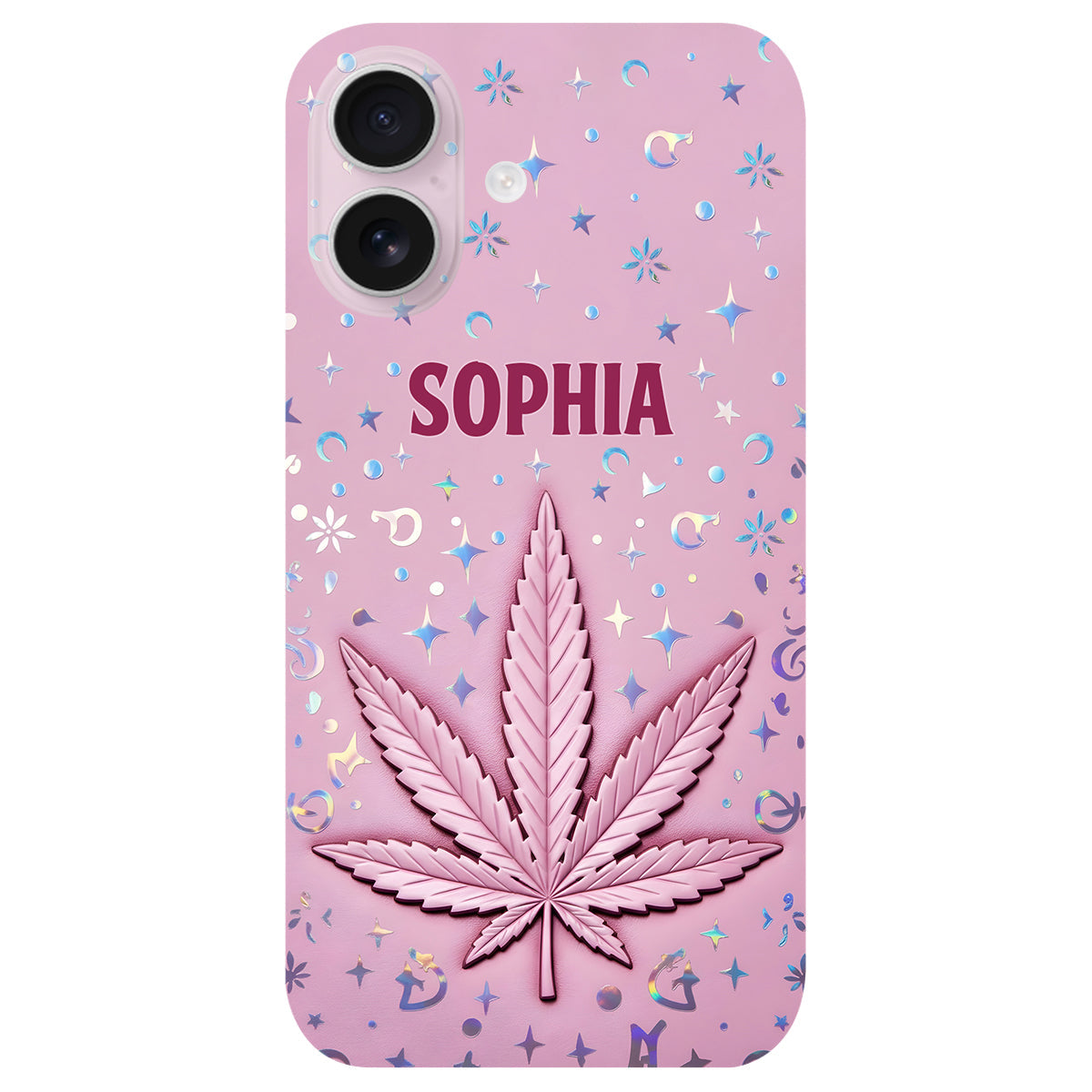 Stoner Chick – Personalisierte Handyhülle aus Leder mit Weed-Motiv