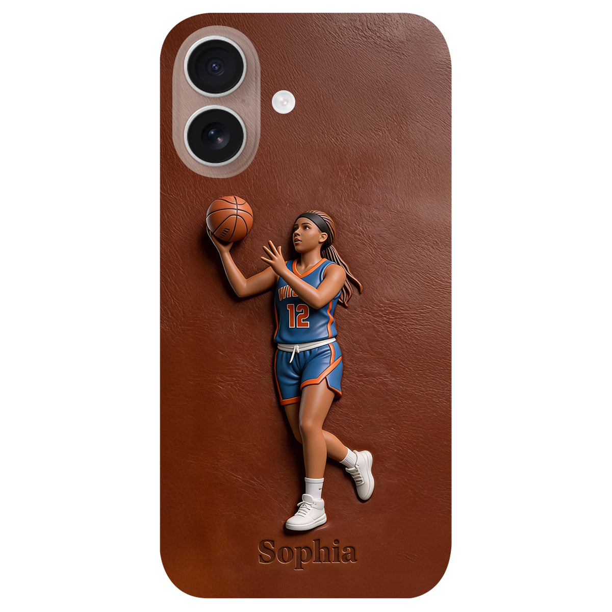 Liebe zum Basketball – Personalisierte Basketball-Handyhülle aus Leder