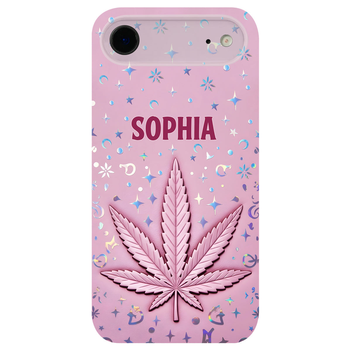 Stoner Chick – Personalisierte Handyhülle aus Leder mit Weed-Motiv