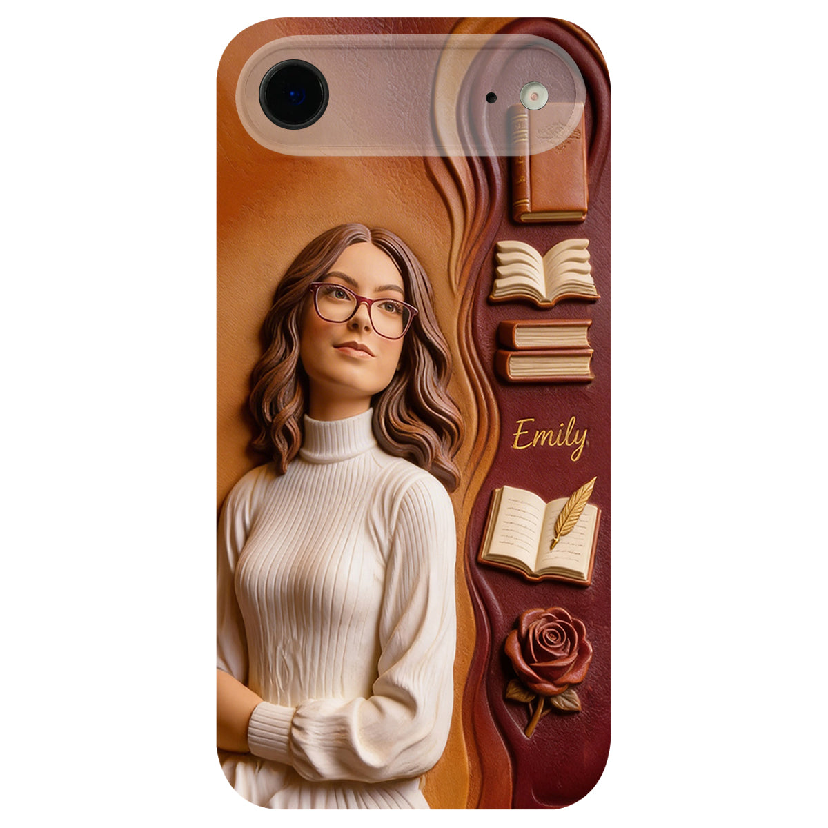Custom Any Photo Love Books - Personalized Book 3D Embossed Leather Phone Case