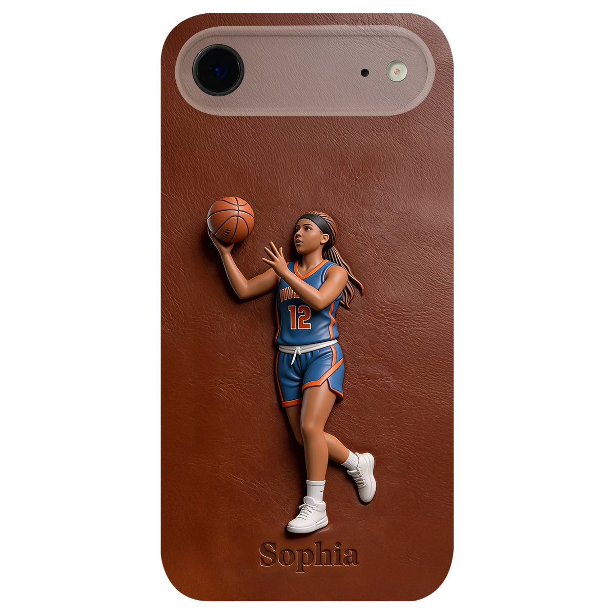 Liebe zum Basketball – Personalisierte Basketball-Handyhülle aus Leder