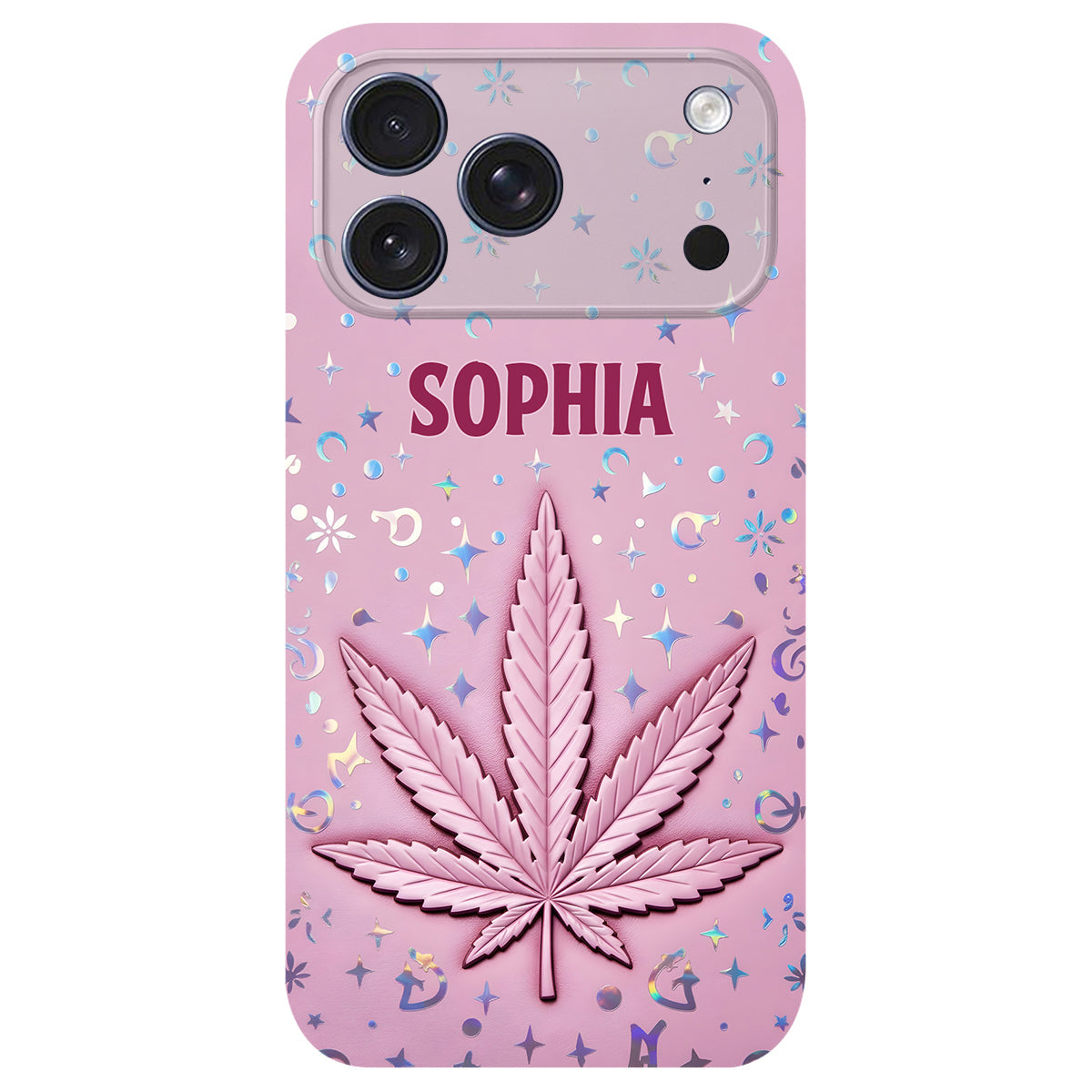 Stoner Chick – Personalisierte Handyhülle aus Leder mit Weed-Motiv
