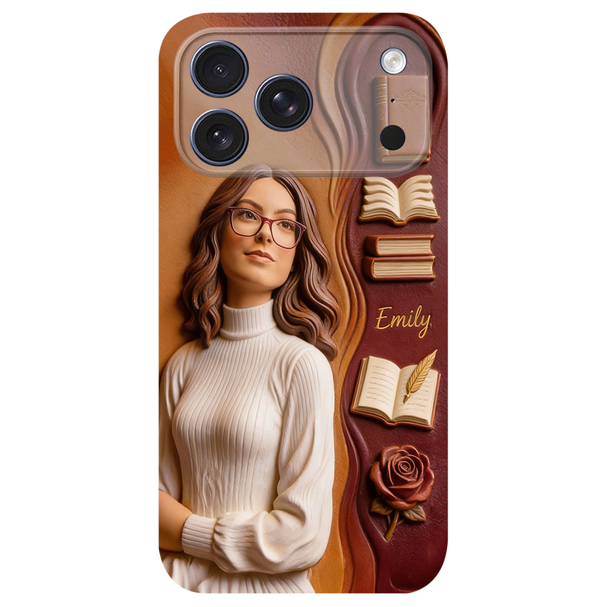 Custom Any Photo Love Books - Personalized Book 3D Embossed Leather Phone Case