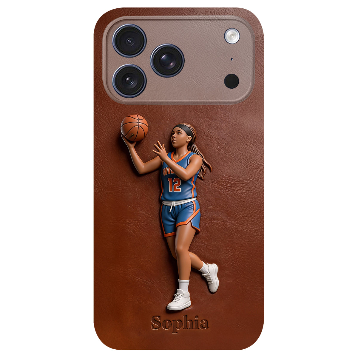 Liebe zum Basketball – Personalisierte Basketball-Handyhülle aus Leder