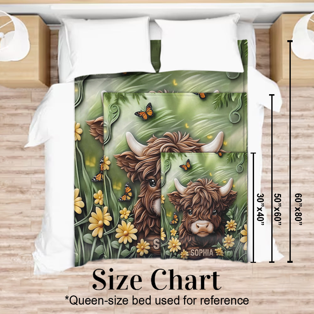 Baby Highland Cow - Personalized Blanket