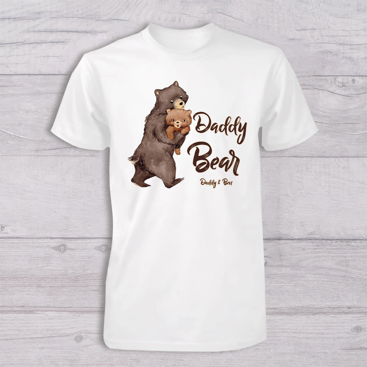 Papa Bear Baby Bear - Personalized Father T-shirt And Baby Onesie