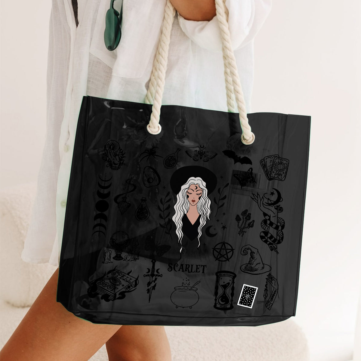 I'm Not Sugar And Spice - Personalized Witch Clear Tote Bag