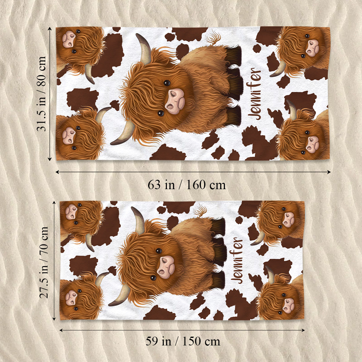 Just A Girl Who Loves Highland Cows - Personalized Quick-dry Beach Towel/ Bath Towel