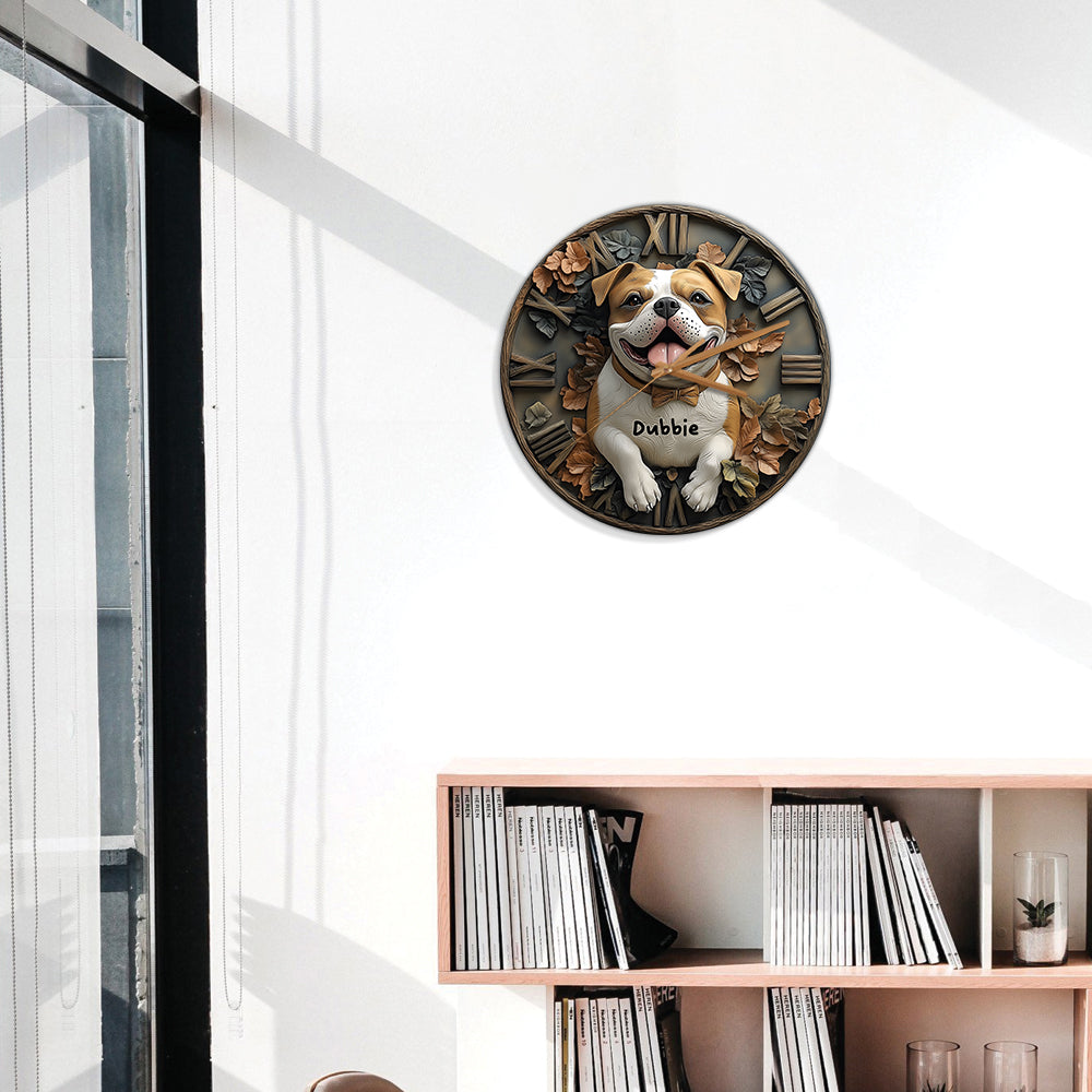 Smile Pitbull - Horloge murale personnalisée Pitbull
