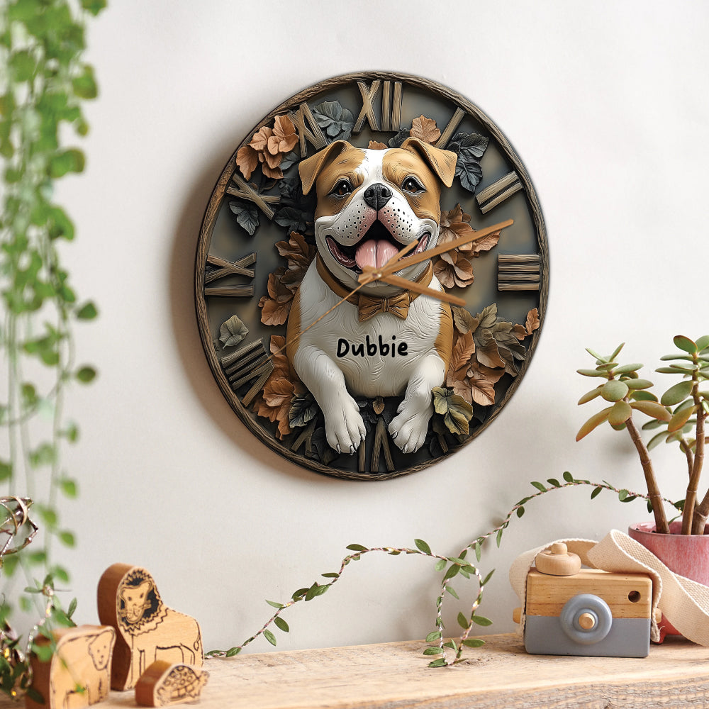Smile Pitbull - Horloge murale personnalisée Pitbull