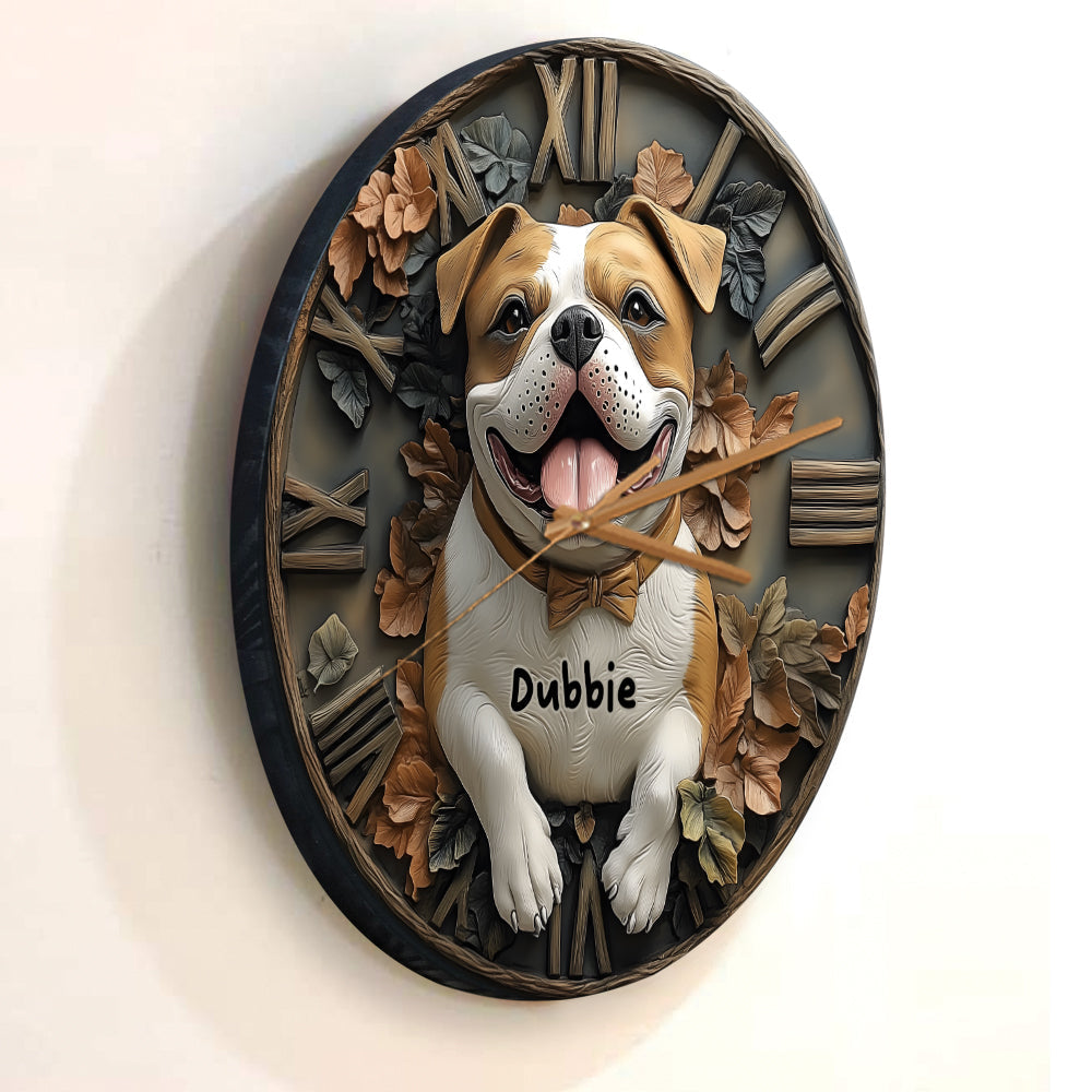 Smile Pitbull - Horloge murale personnalisée Pitbull