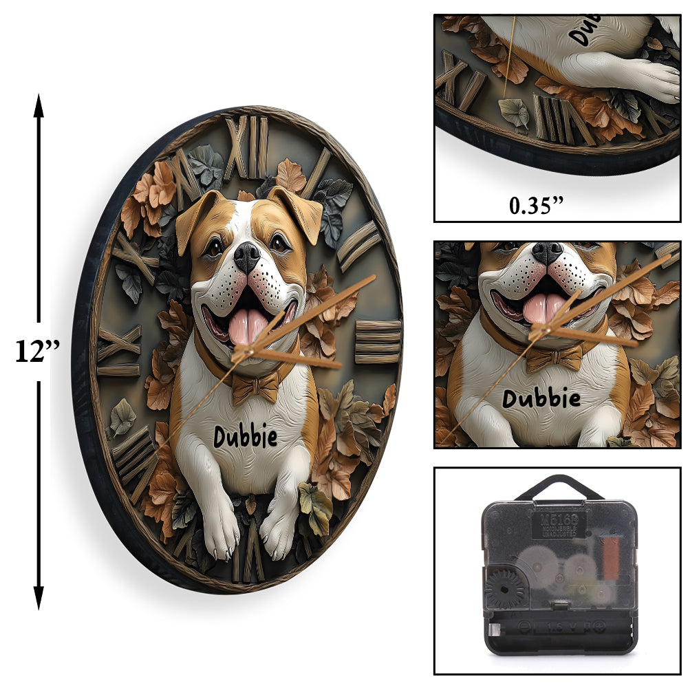 Smile Pitbull - Horloge murale personnalisée Pitbull