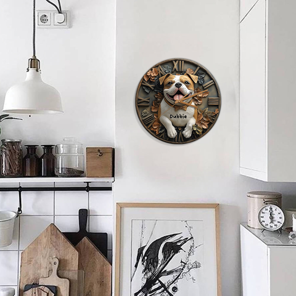 Smile Pitbull - Horloge murale personnalisée Pitbull