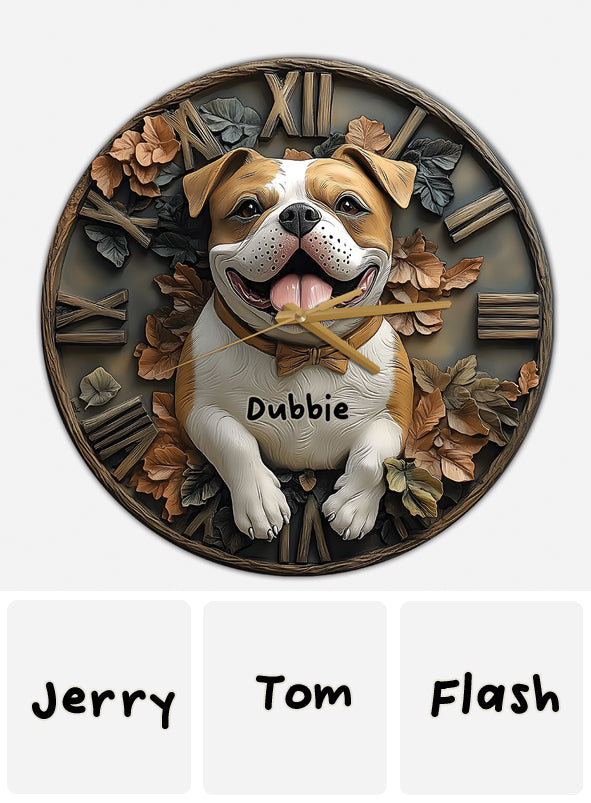 Smile Pitbull - Horloge murale personnalisée Pitbull