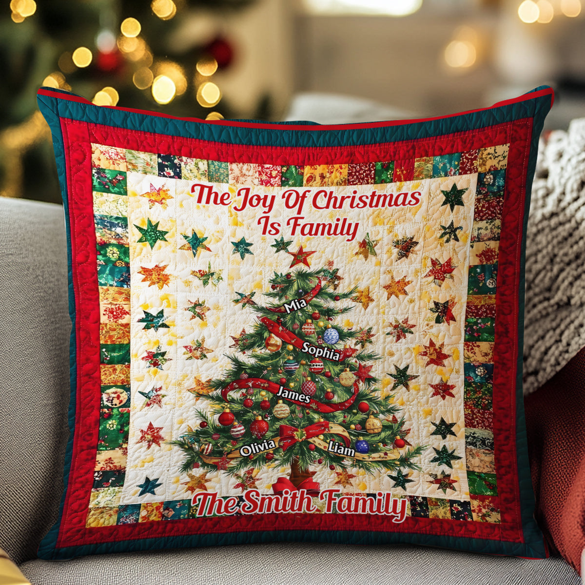 It's The Most Wonderful Time Of The Year - Personalized Family Throw Pillow