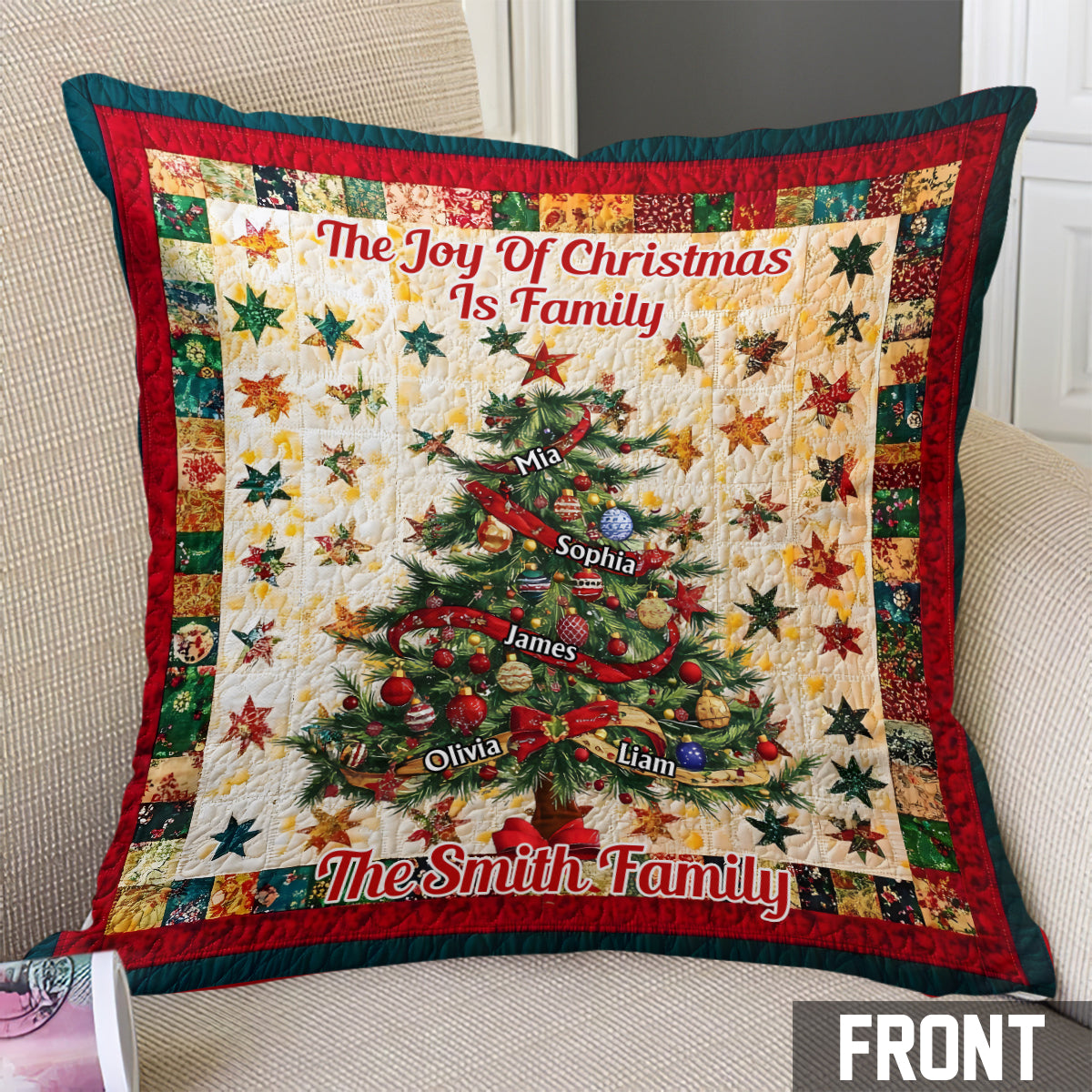 It's The Most Wonderful Time Of The Year - Personalized Family Throw Pillow